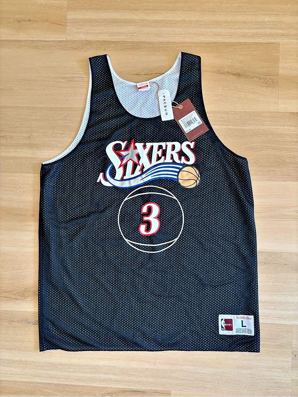 Mitchell & Ness Philadelphia 76ers Allen Iverson Swingman Jersey Black & White